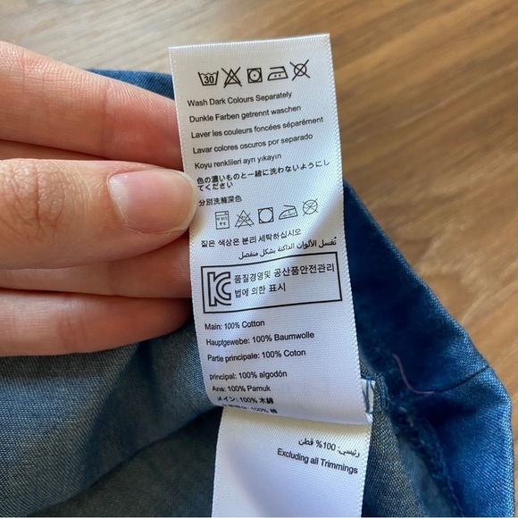 Joules Girl's 9-10 yr. Floral Chambray Liddie Luxe Dress - Picture 11 of 12